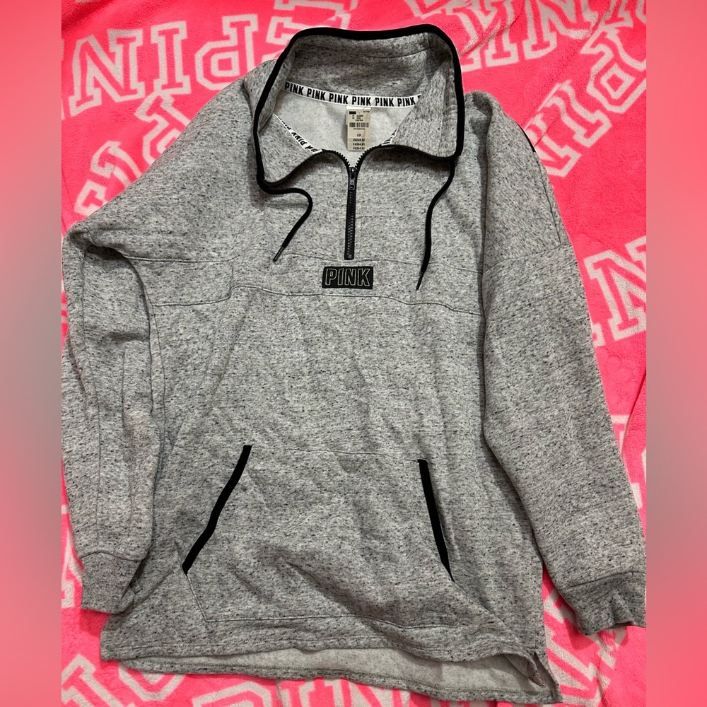 Victoria's Secret Pink Quarter Zip Sweatshirt,S,NWT